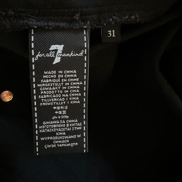 7 For All Mankind B(Air) Ankle Skinny Maternity Jeans in Coated Black Size 31 - Picture 14 of 14